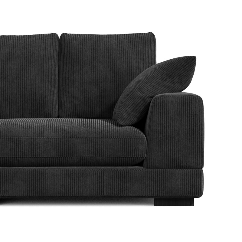 Daisy Convertible Sectional Velvet Sofa Couch L-Shaped in Black Color
