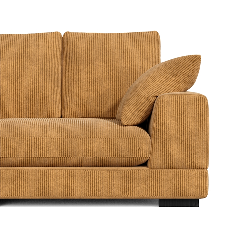 Daisy Convertible Sectional Velvet Sofa Couch L-Shaped in Orange Color