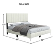Dean Upholstered Velvet Full Size Bed in Cream with Silver Metal Legs