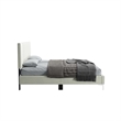 Dean Upholstered Velvet Full Size Bed in Cream with Silver Metal Legs