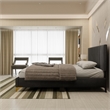 Dean Upholstered Velvet Full Size Bed in Black with Gold Metal Legs