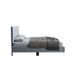 Dean Upholstered Velvet Full Size Bed in Gray with Silver Metal Legs