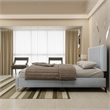 Dean Upholstered Velvet Full Size Bed in Gray with Silver Metal Legs