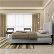 Dean Upholstered Velvet Full Size Bed in Gray with Gold Metal Legs