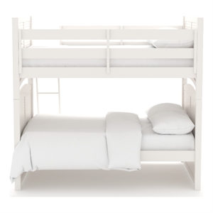 My Home Furnishings Bailey Engineered Hard Wood Twin Bunk Bed in Bright White