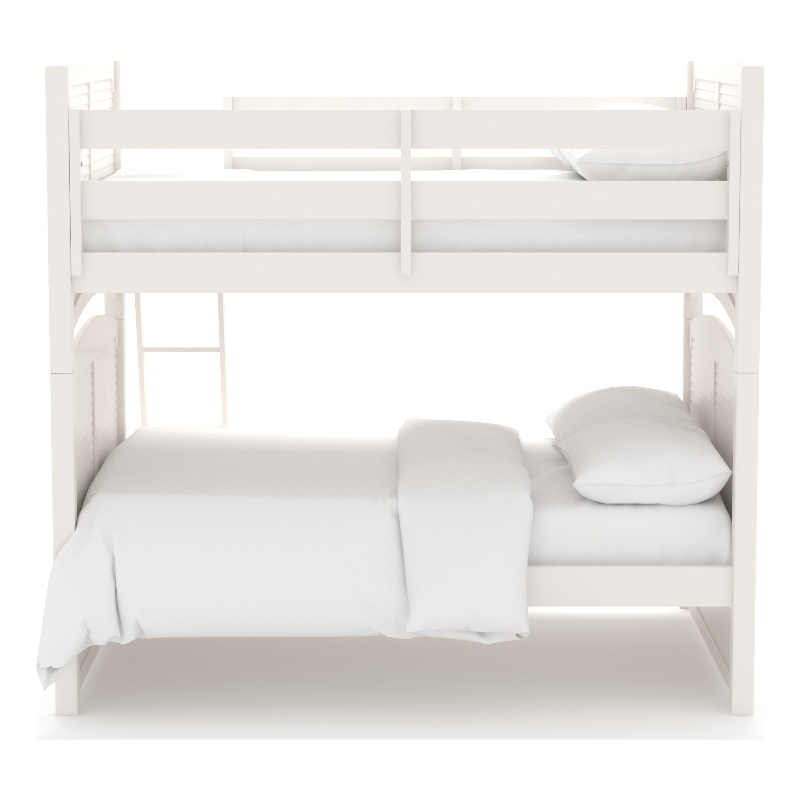 My Home Furnishings Bailey Engineered Hard Wood Full Bunk Bed in Bright White