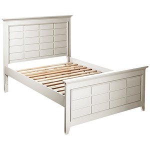 My Home Furnishings Bailey Engineered Hard Wood Full Panel Bed in Bright White