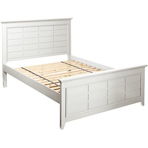My Home Furnishings Bailey Engineered Hard Wood Queen Panel Bed in Bright White