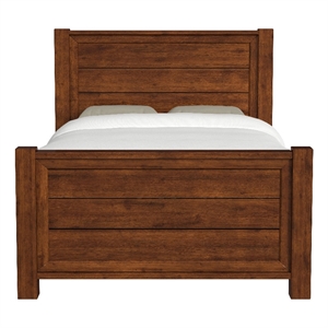 My Home Furnishings Logan Engineered Hard Wood Full Panel Bed in Driftwood