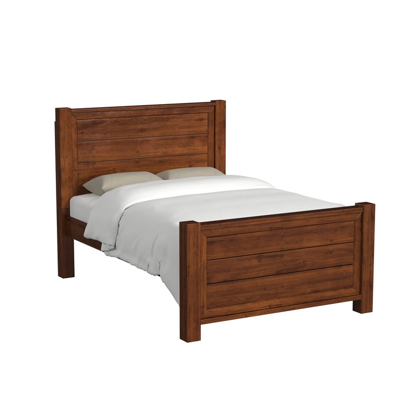 My Home Furnishings Logan Engineered Hard Wood Full Panel Bed in Driftwood