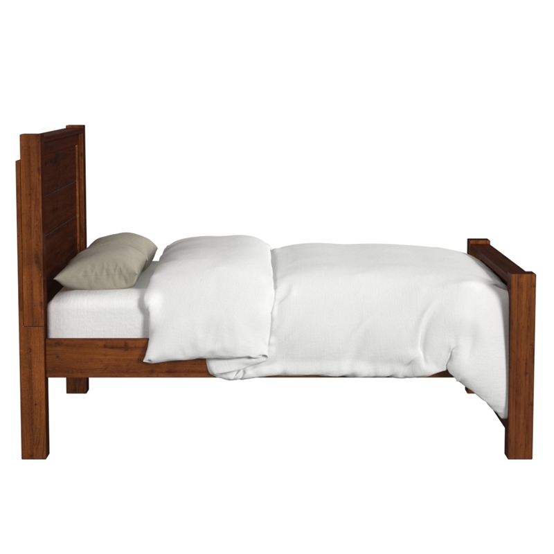 My Home Furnishings Logan Engineered Hard Wood Full Panel Bed in Driftwood