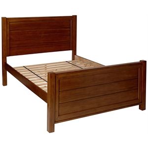 My Home Furnishings Logan Engineered Hard Wood Queen Panel Bed in Driftwood