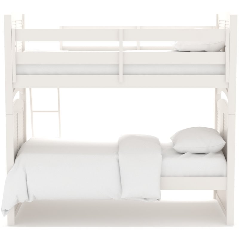 My Home Furnishings Neopolitan Twin Bunk Bed in Bright White