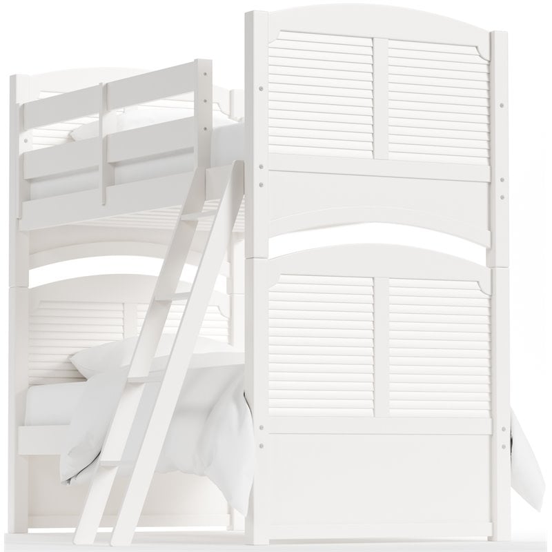 My Home Furnishings Neopolitan Twin Bunk Bed in Bright White