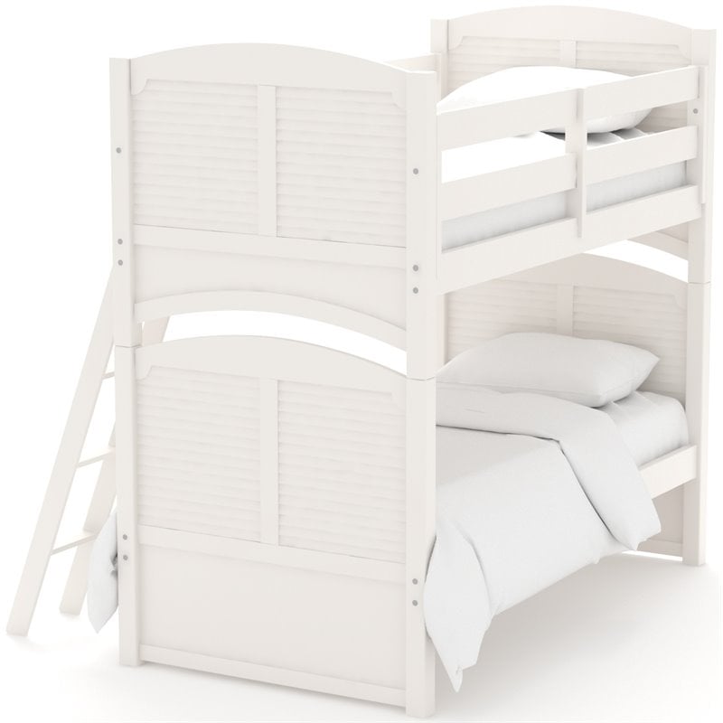 My Home Furnishings Neopolitan Twin Bunk Bed in Bright White