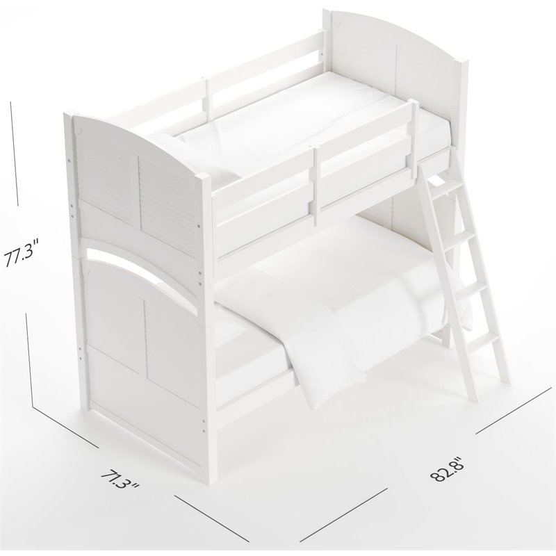 My Home Furnishings Neopolitan Twin Bunk Bed in Bright White