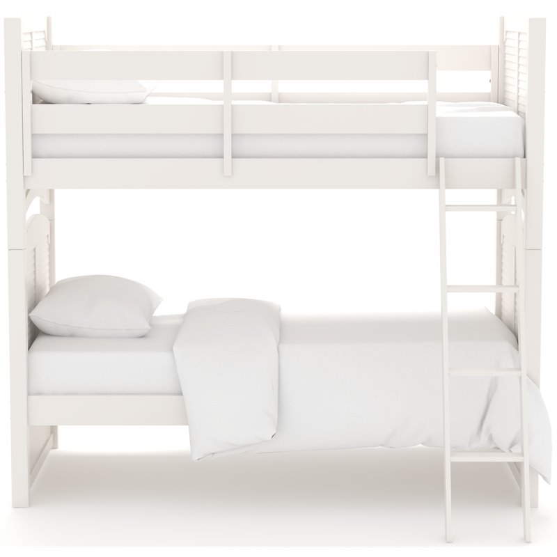 My Home Furnishings Neopolitan Twin Bunk Bed in Bright White