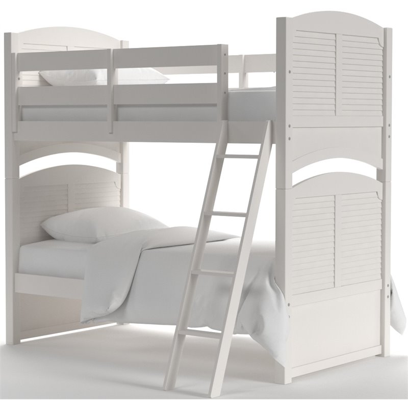 My Home Furnishings Neopolitan Twin Bunk Bed in Bright White