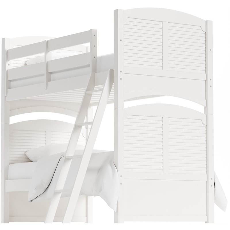 My Home Furnishings Neopolitan Twin Bunk Bed in Bright White