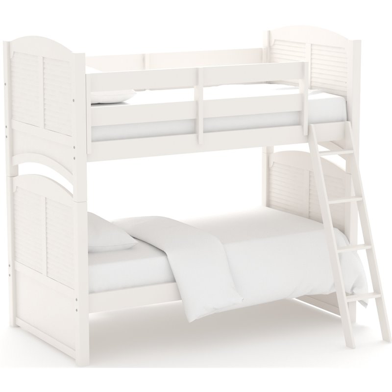 My Home Furnishings Neopolitan Twin Bunk Bed in Bright White