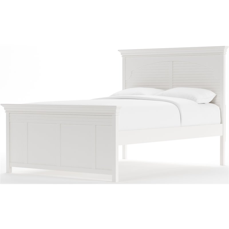My Home Furnishings Neopolitan Full Panel Bed in Bright White