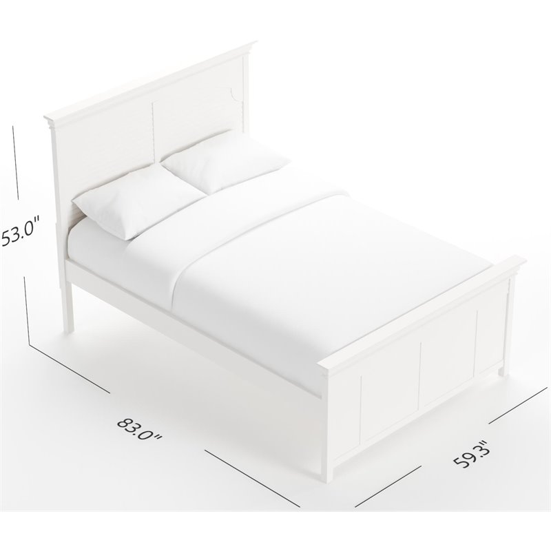 My Home Furnishings Neopolitan Full Panel Bed in Bright White
