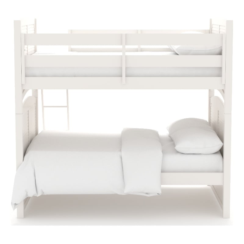 My Home Furnishings Neopolitan Full Bunk Bed in Bright White
