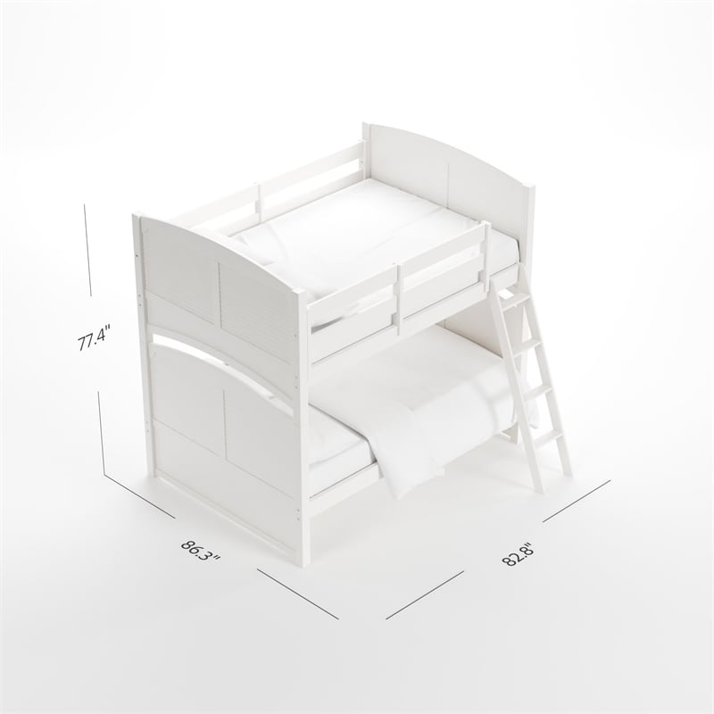 My Home Furnishings Neopolitan Full Bunk Bed in Bright White