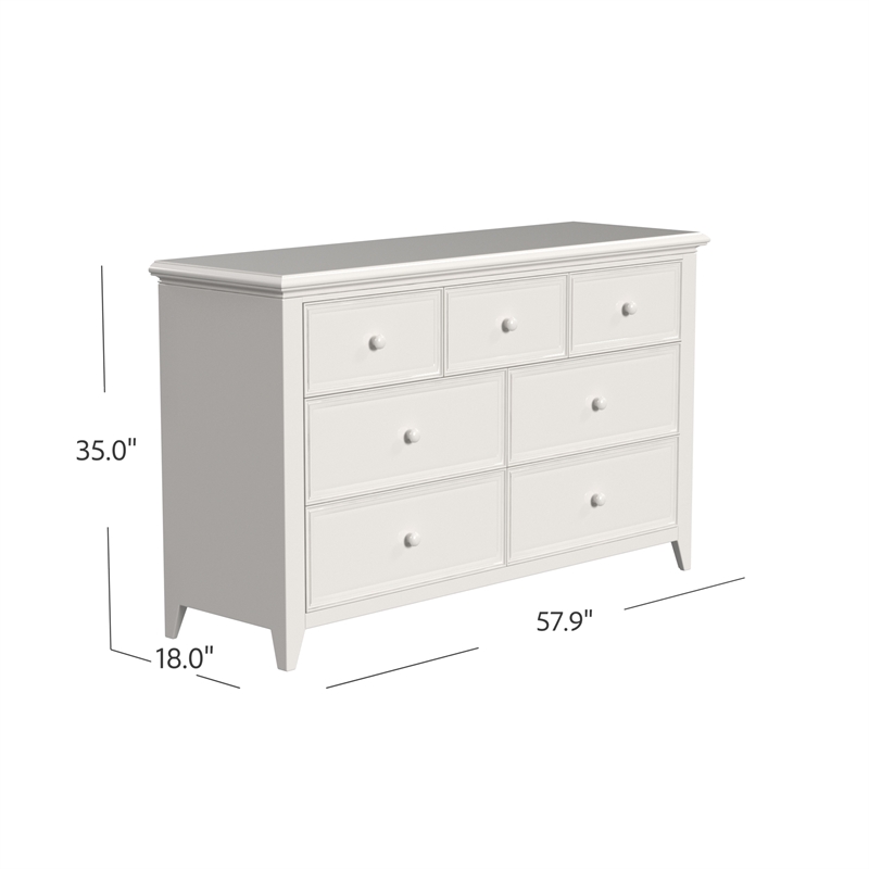 My Home Furnishings Bailey Engineered Hard Wood 6-Drawer Dresser in Bright White