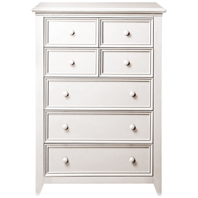 My Home Furnishings Bailey Wood 5-Drawer Chest in Bright White