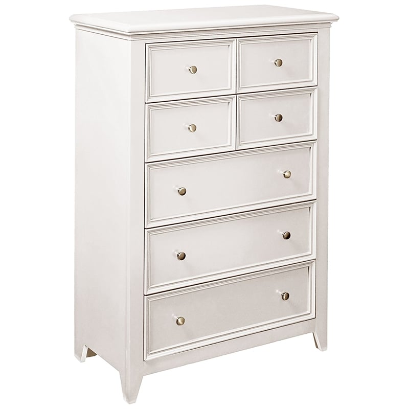 My Home Furnishings Bailey Wood 5-Drawer Chest in Bright White