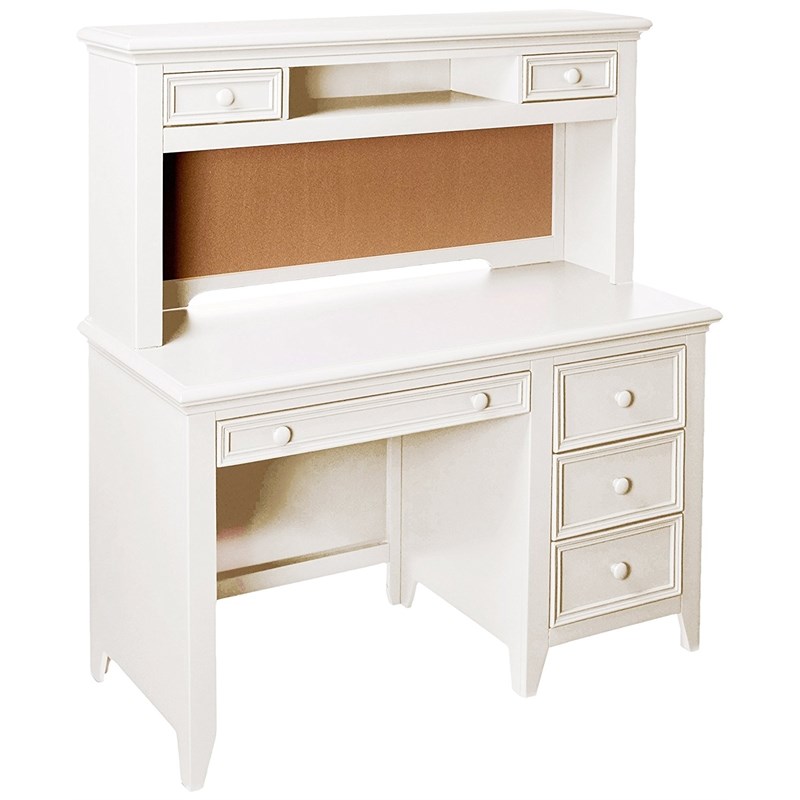 My Home Furnishings Bailey Engineered Hard Wood Desk Hutch in Bright White