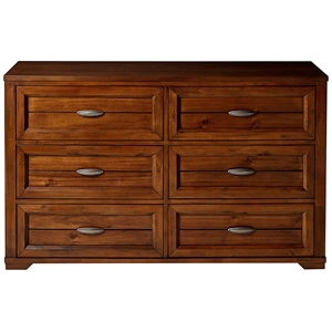 My Home Furnishings Logan Engineered Hard Wood 6-Drawer Dresser in Driftwood