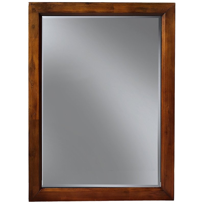My Home Furnishings Logan Beveled Vertical Mirror in Driftwood