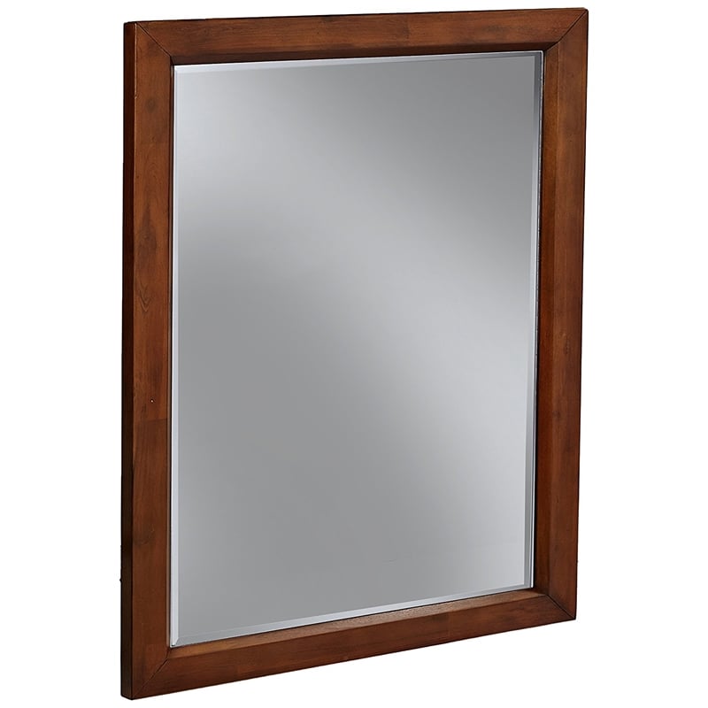 My Home Furnishings Logan Beveled Vertical Mirror in Driftwood