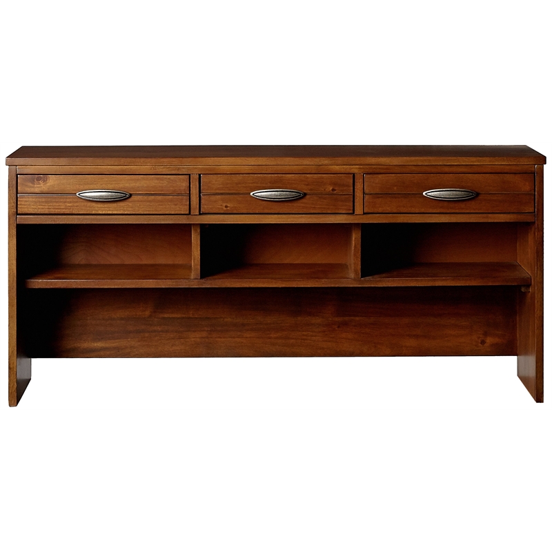 My Home Furnishings Logan Engineered Hard Wood Desk Hutch in Driftwood