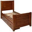 My Home Furnishings Logan 3-Under Bed Storage Drawers in Driftwood