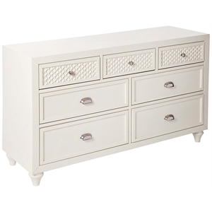 my home furnishings amanda engineered hard wood 7-drawer dresser in creamy white