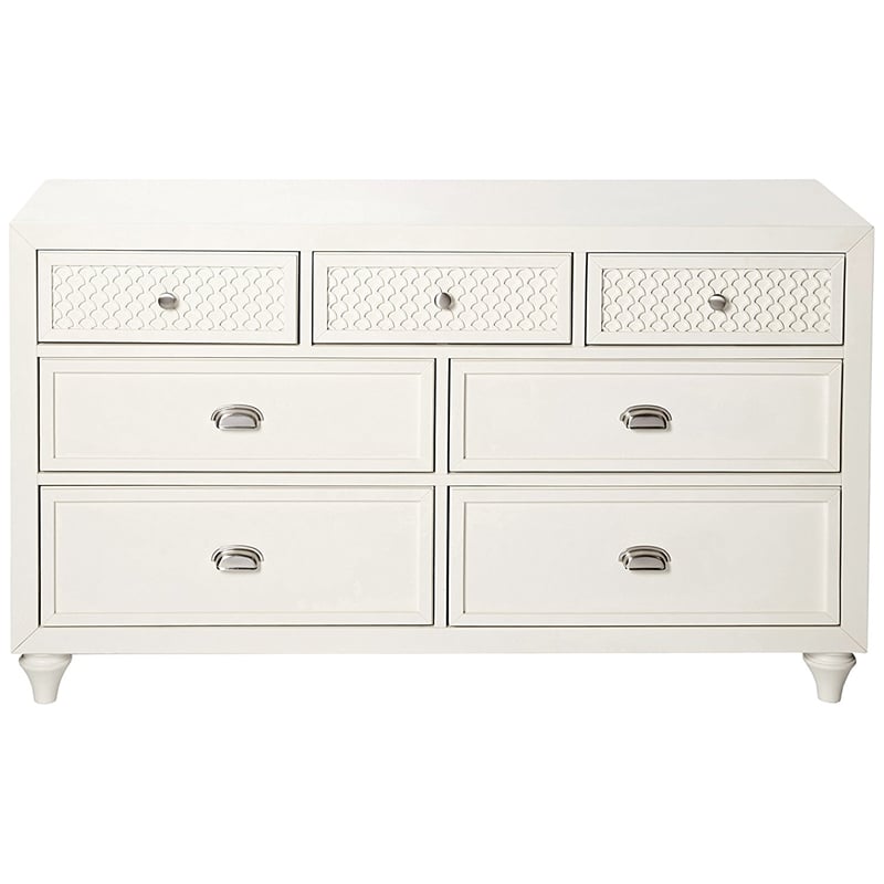 My Home Furnishings Amanda Engineered Hard Wood 7-Drawer Dresser in Creamy White