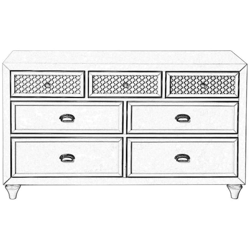 My Home Furnishings Amanda Engineered Hard Wood 7-Drawer Dresser in Creamy White