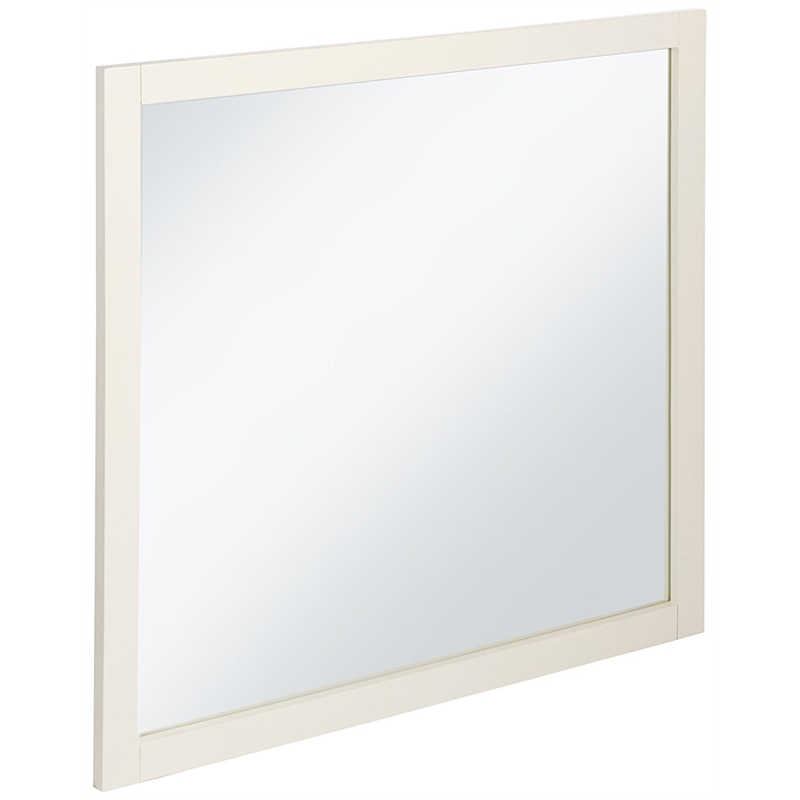 My Home Furnishings Amanda Beveled Vertical Mirror in Creamy White