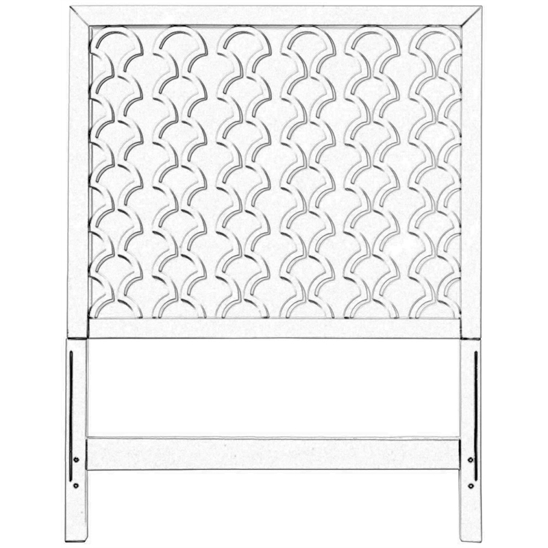 My Home Furnishings Amanda Twin Panel Headboard in Creamy White