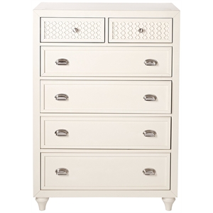 my home furnishings amanda engineered hard wood 6-drawer chest in creamy white
