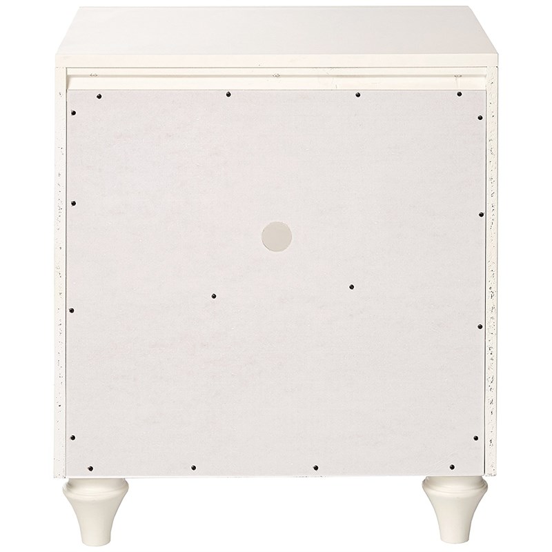 My Home Furnishings Amanda 1-Drawer Nightstand in Creamy White