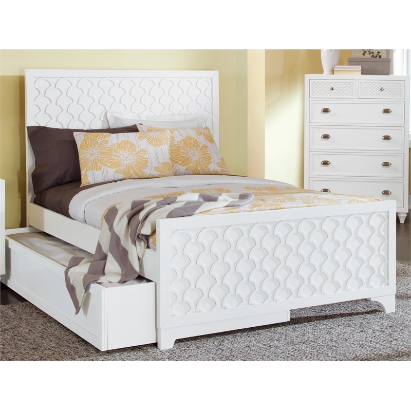 My Home Furnishings Amanda Engineered Hard Wood Trundle in Creamy White