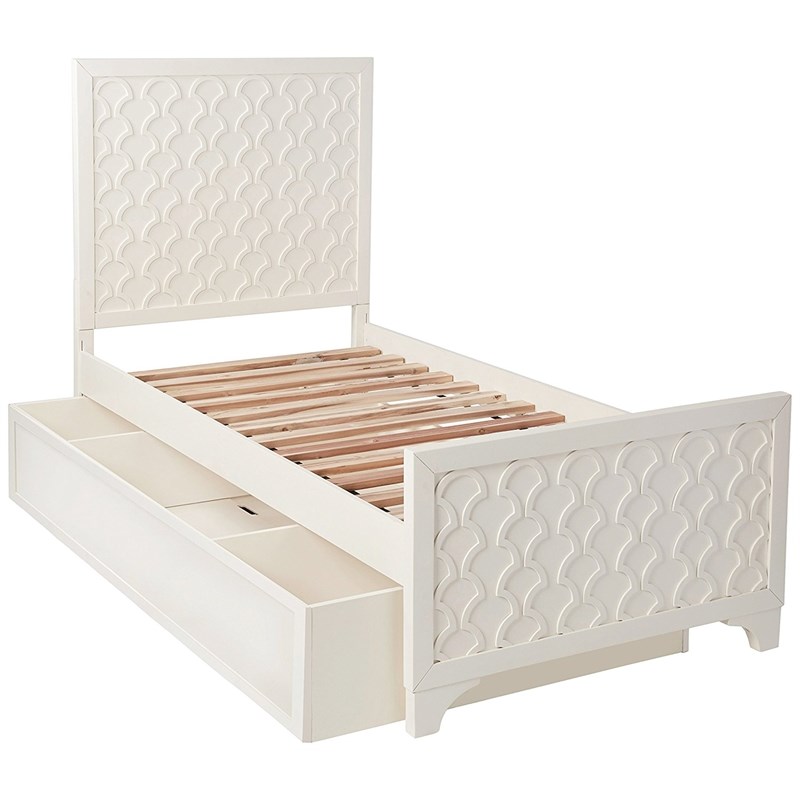 My Home Furnishings Amanda Engineered Hard Wood Trundle in Creamy White
