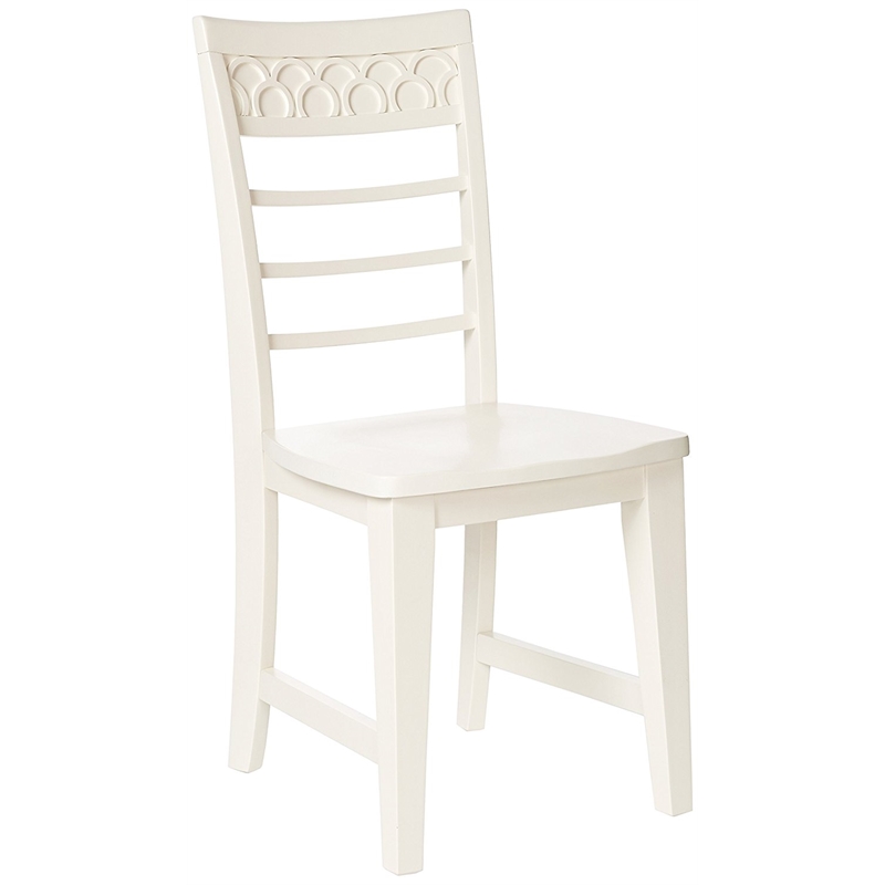 My Home Furnishings Amanda Engineered Hard Wood Desk Chair in Creamy White