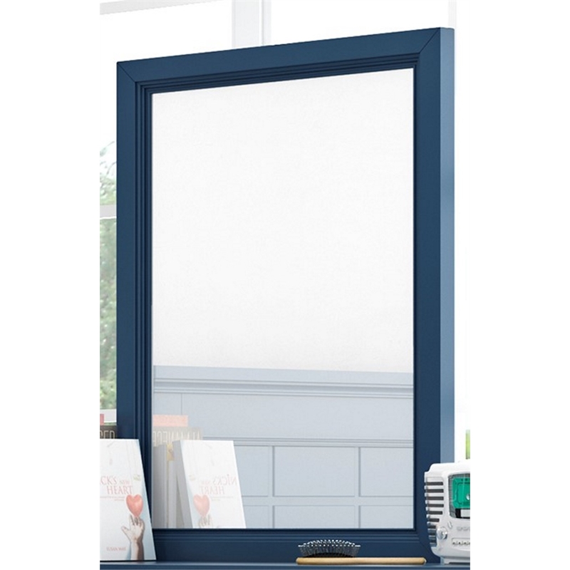 My Home Furnishings Bailey Beveled Vertical Mirror in Williamsburg Blue