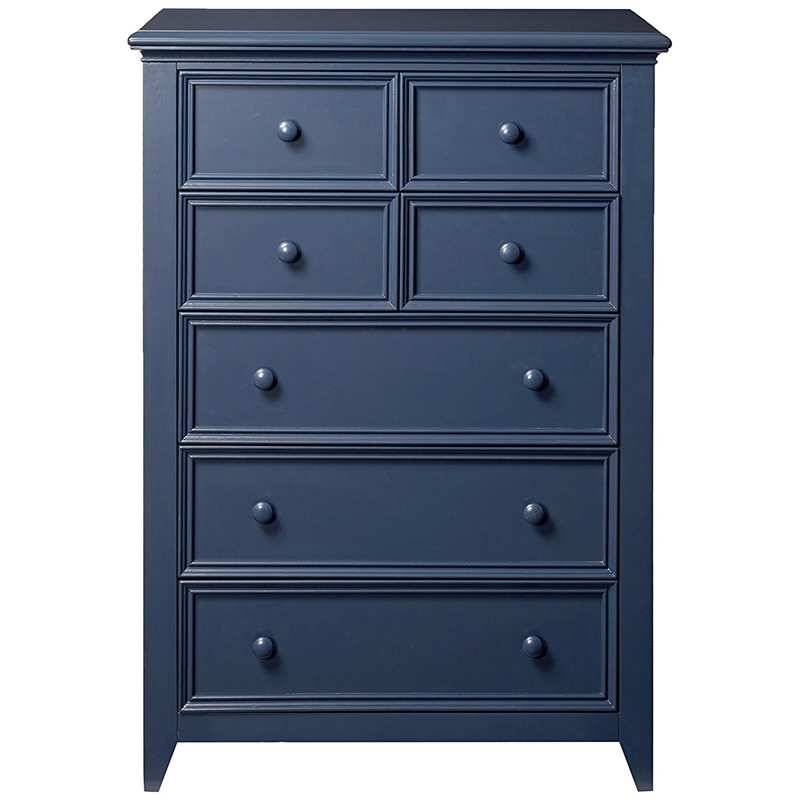 My Home Furnishings Bailey Wood 5-Drawer Chest in Williamsburg Blue