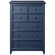 My Home Furnishings Bailey Wood 5-Drawer Chest in Williamsburg Blue
